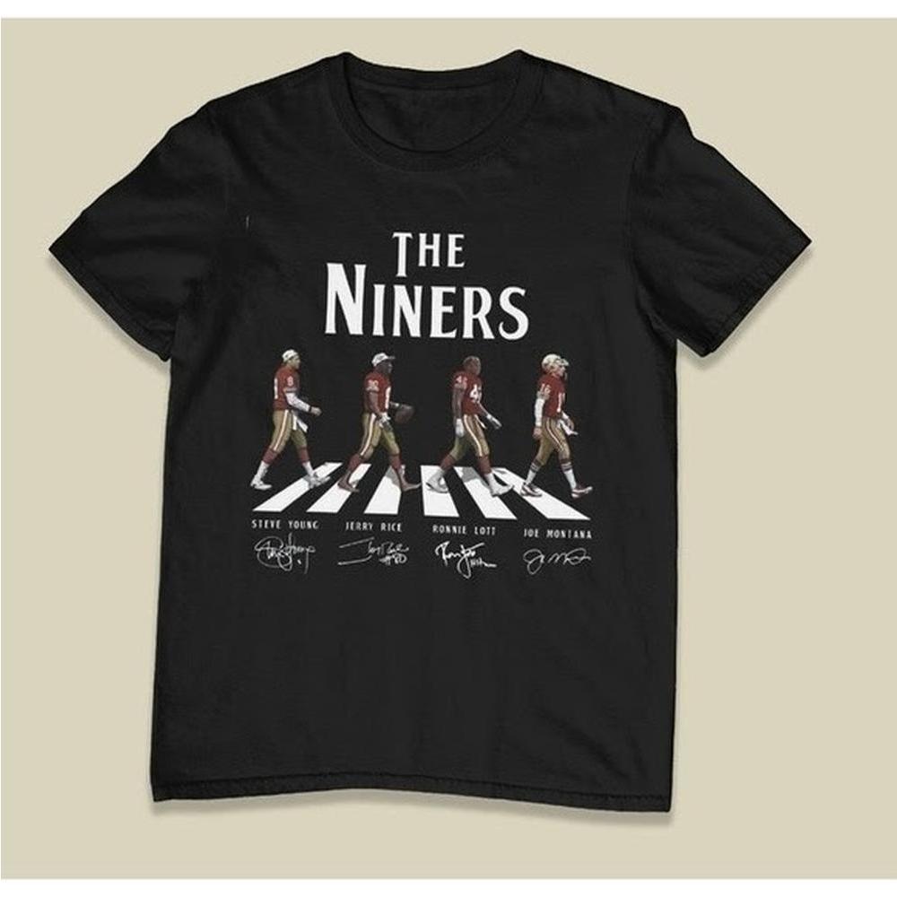 San Francisco 49Ers Nfl Football Road Signatue Printed Black Unisex T-Shirt